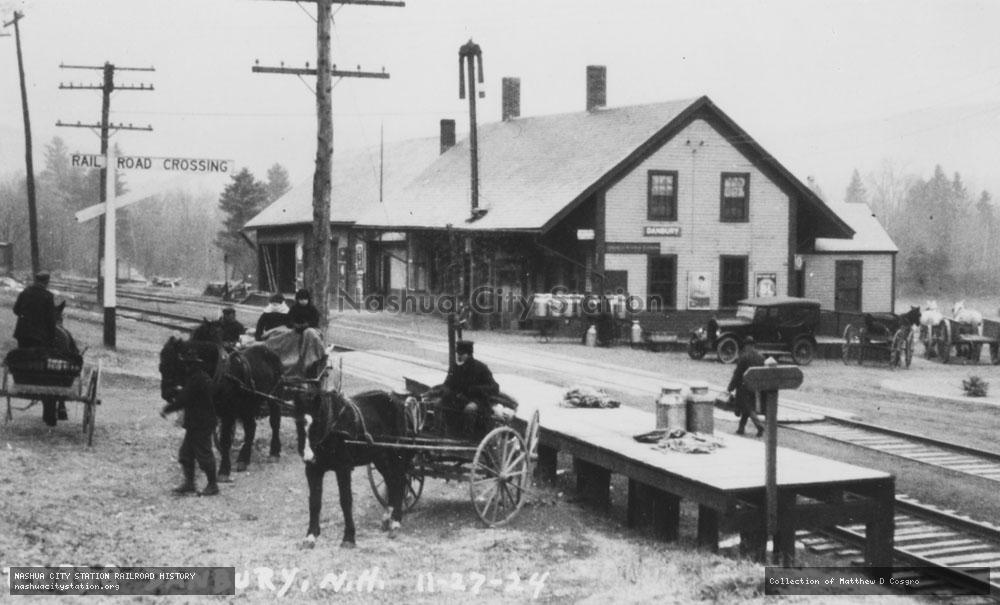 Postcard: Railroad Station, Danbury, New Hampshire